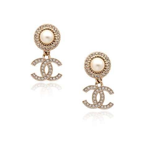 chanel earrings white gold|chanel inspired gold earrings.